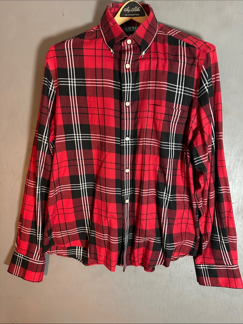 Lauren Ralph Lauren Red Black Plaid Button-Down Shirt